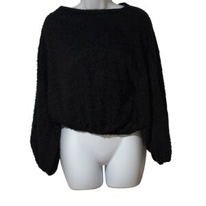 Women's Jennifer Lopez Black Faux Fur Sweater